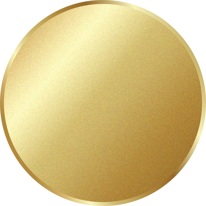 Gold Circle, Realistic Metal Button